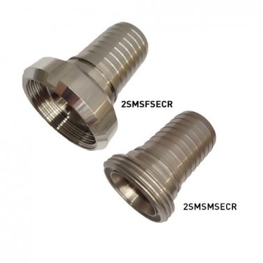 CRIMP STEM 50MM (2") SMS MALE 1146 STAINLESS STEEL 316L