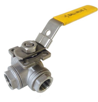 BALL VALVE 3WAY L-PORT 80MM (3") SS316