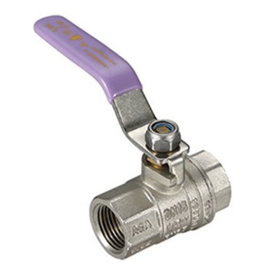 BALL VALVE 50MM (2") BSP FF LILAC LEV BRASS DUAL APPRVD